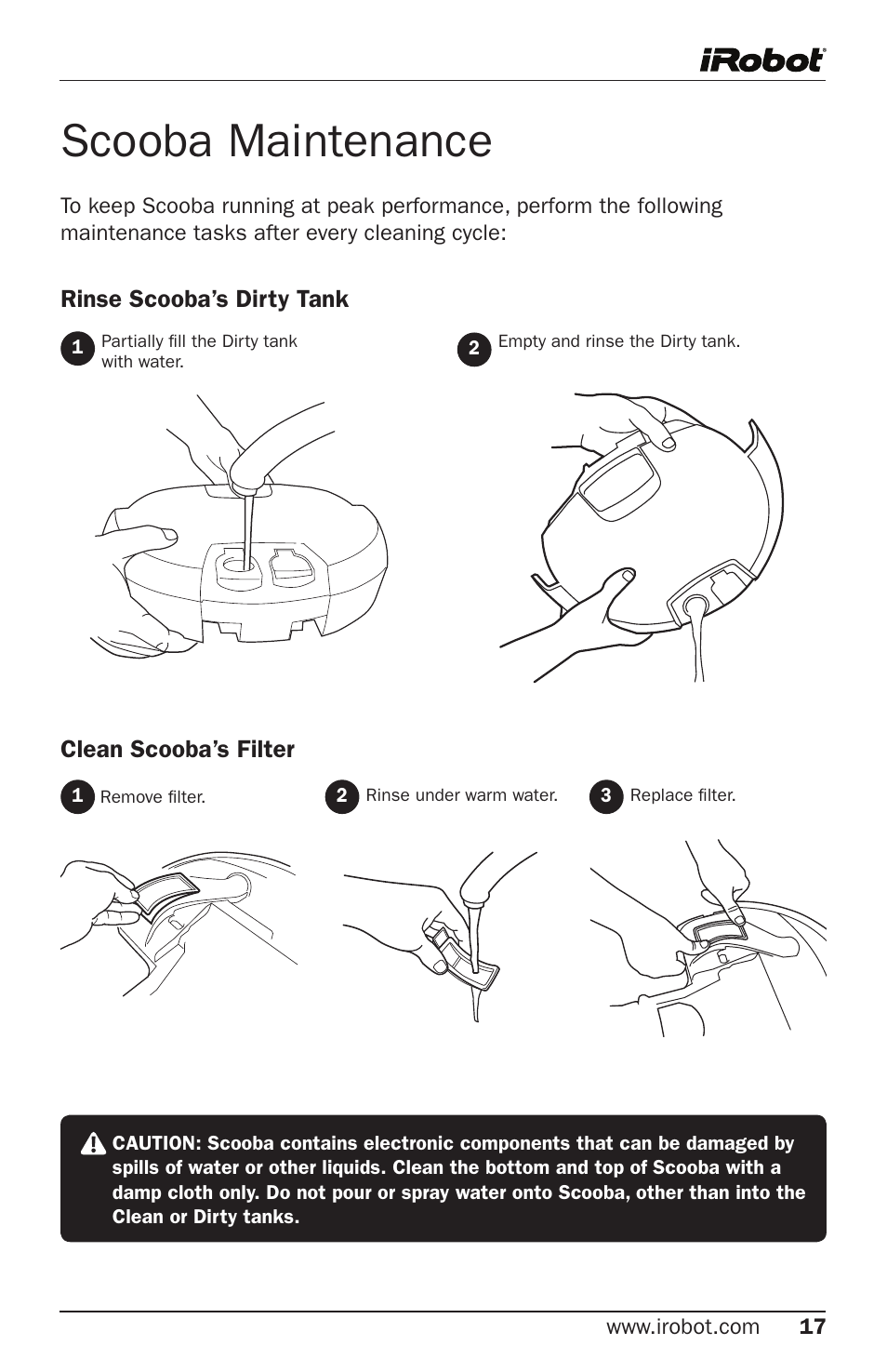 Scooba maintenance | iRobot Cleaning System User Manual | Page 17 / 30