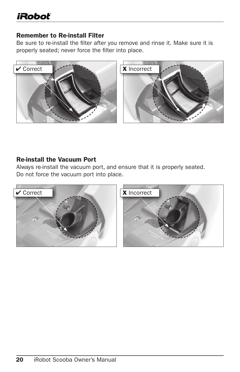 iRobot Cleaning System User Manual | Page 20 / 30