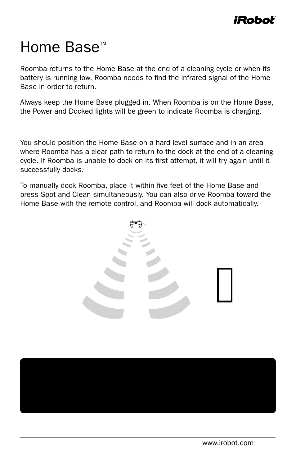 Home base | iRobot Roomba User Manual | Page 13 / 24