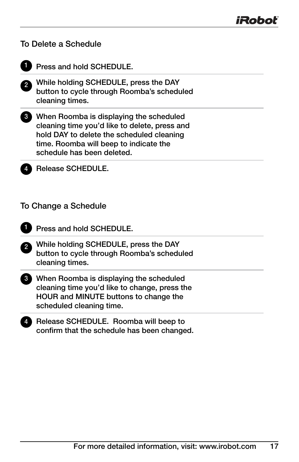 iRobot Roomba Professional Series User Manual | Page 17 / 27