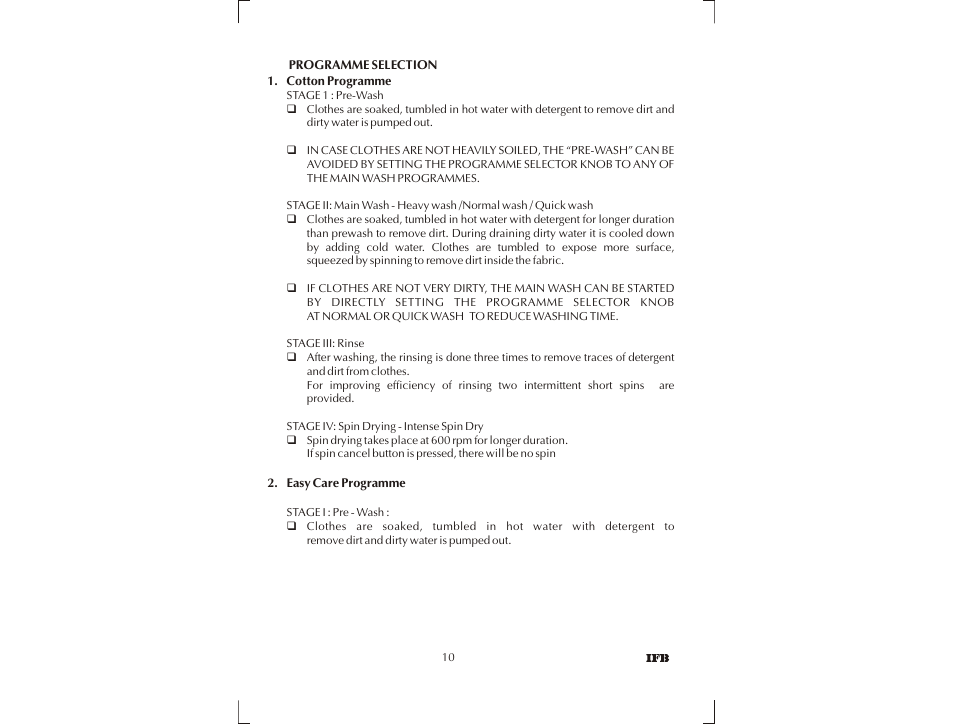 IFB Appliances SENORITA PLUS User Manual | Page 11 / 27