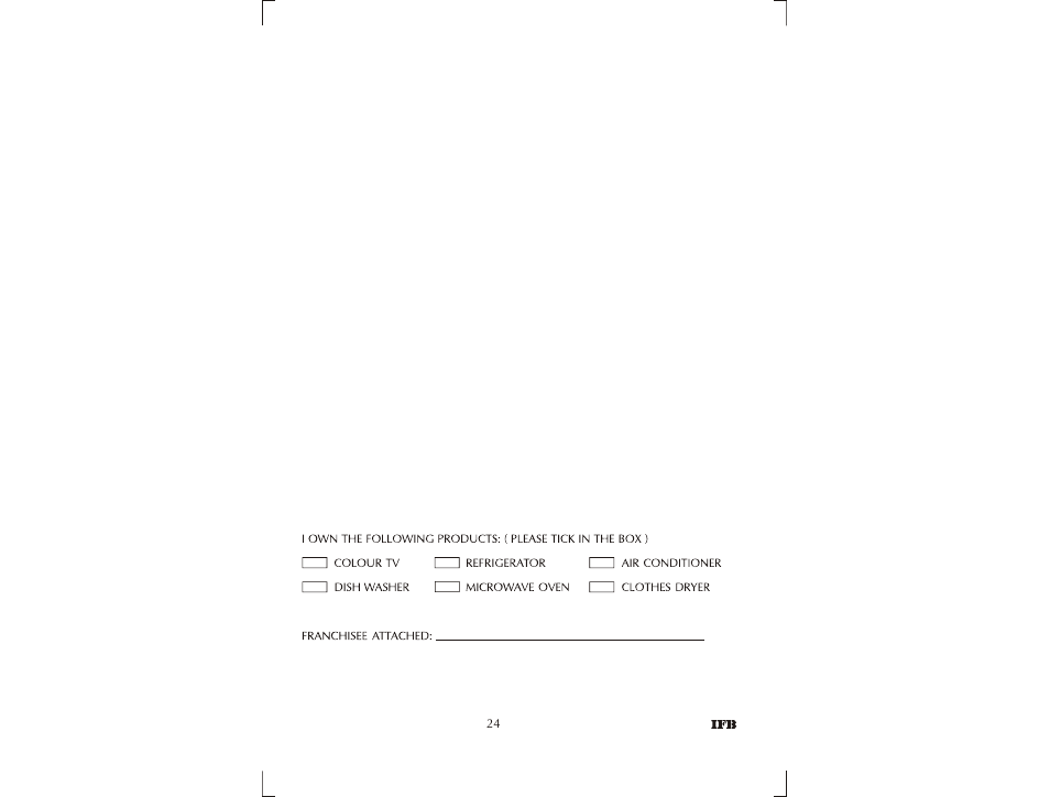 IFB Appliances SENORITA PLUS User Manual | Page 25 / 27