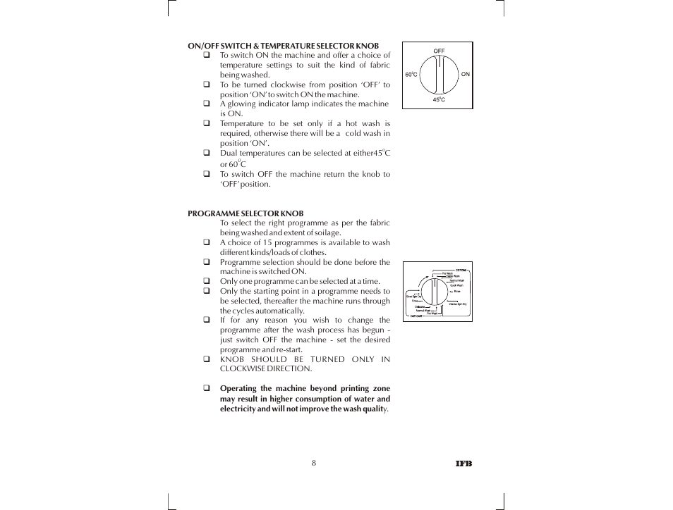 IFB Appliances SENORITA PLUS User Manual | Page 9 / 27