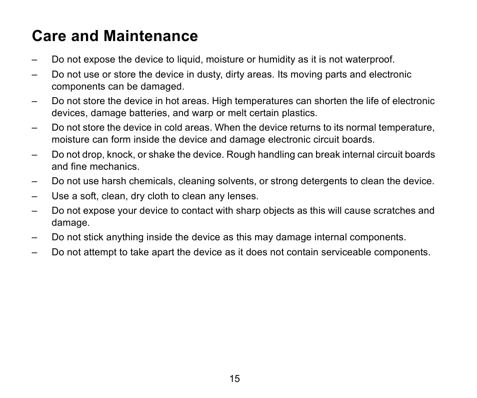 Care and maintenance | Iqua Snake 2 User Manual | Page 16 / 20