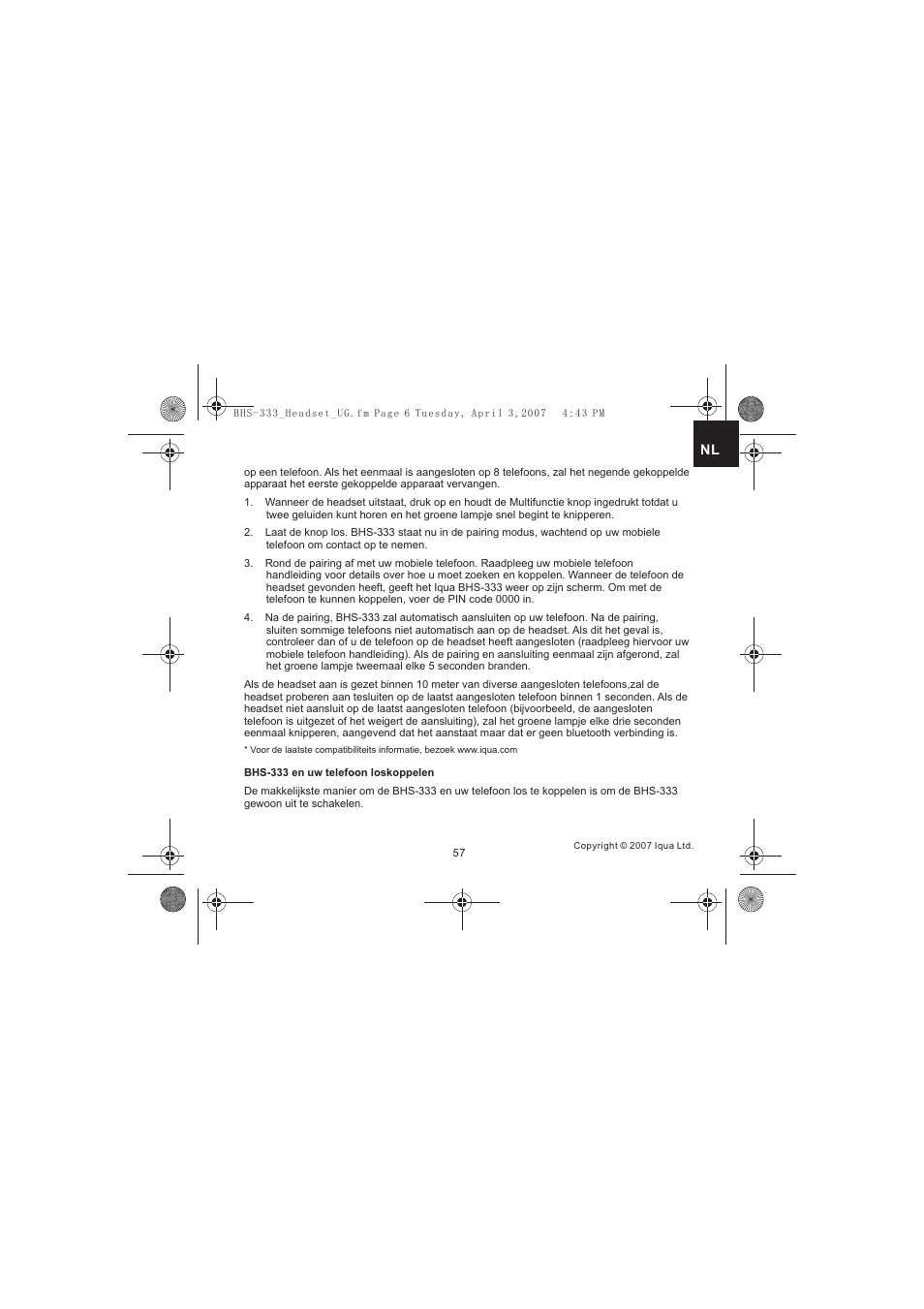 Iqua Bluetooth BHS-333 User Manual | Page 57 / 128