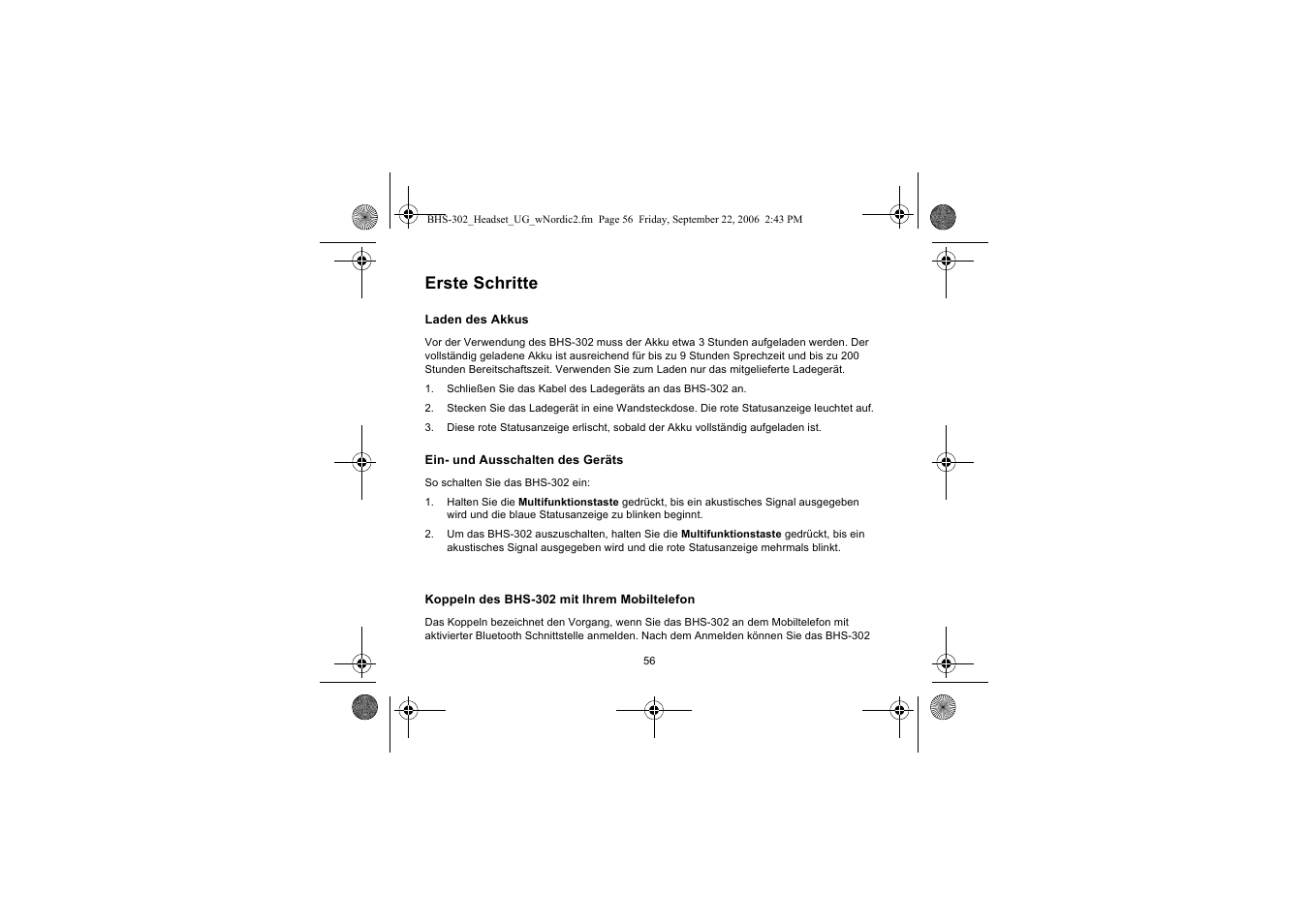 Erste schritte | Iqua BHS-302 User Manual | Page 56 / 148