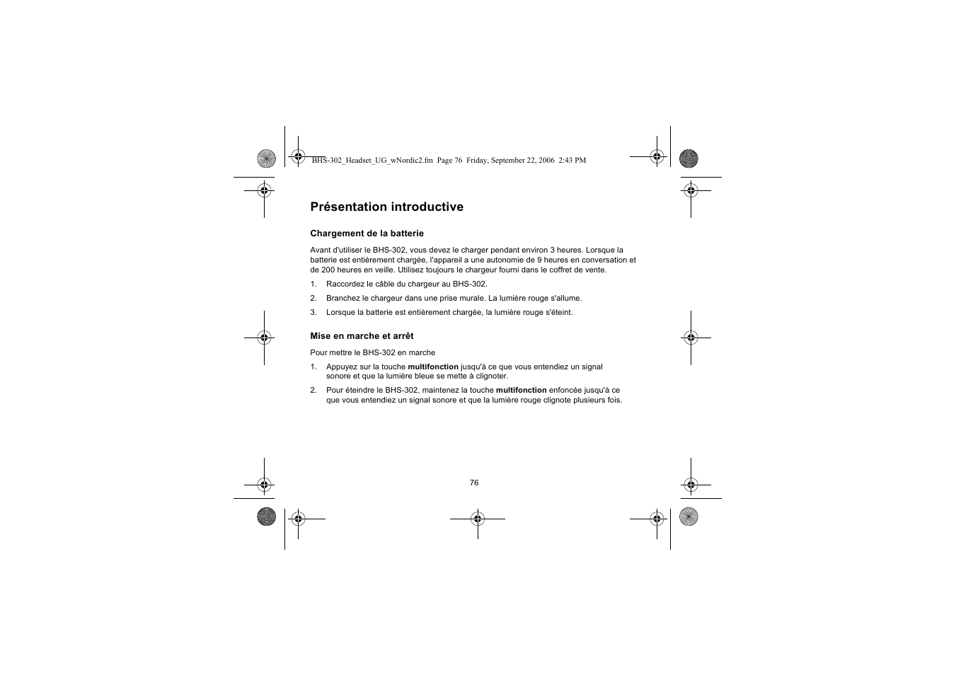 Présentation introductive | Iqua BHS-302 User Manual | Page 76 / 148