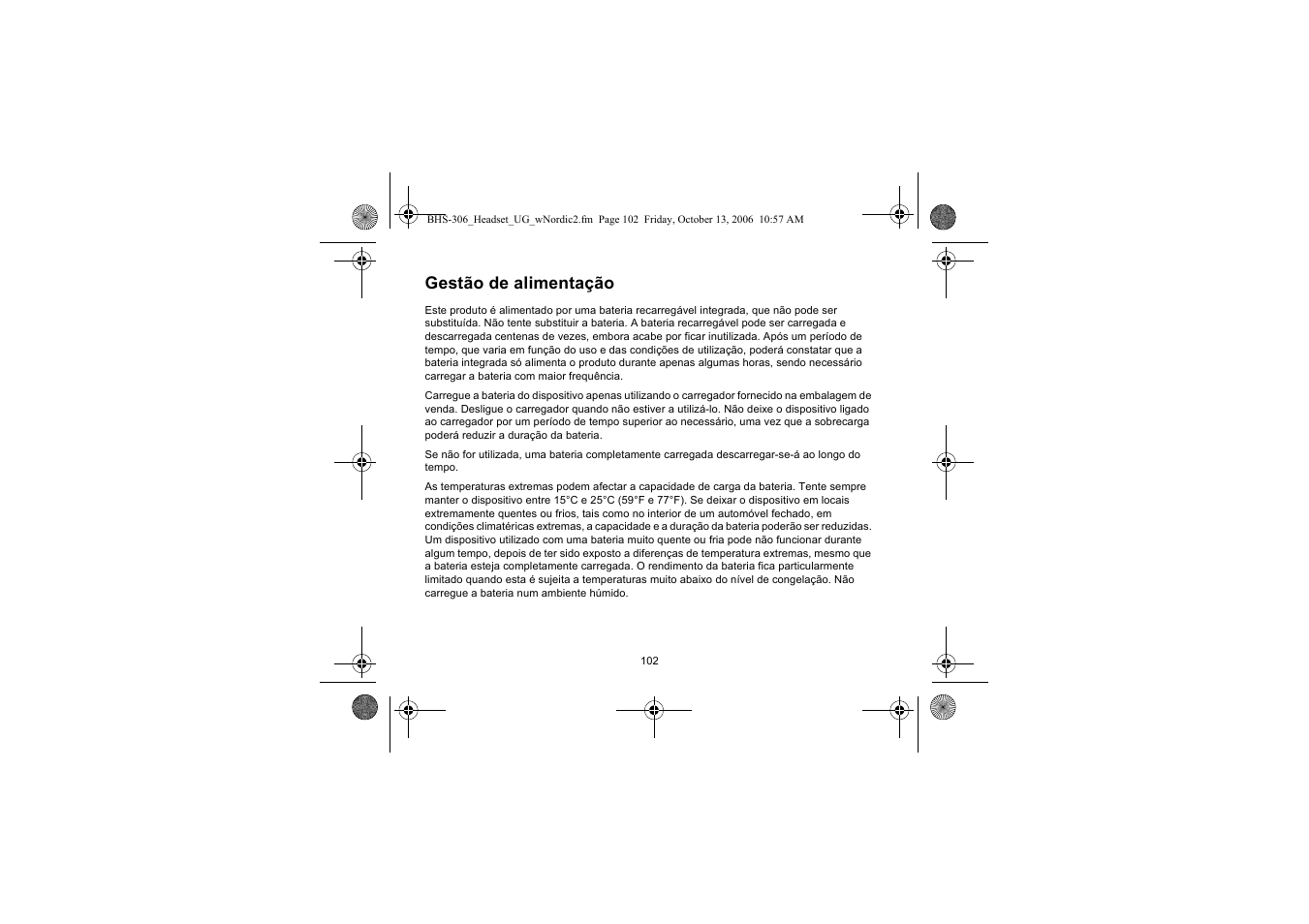 Gestão de alimentação | Iqua BHS-306 User Manual | Page 102 / 148