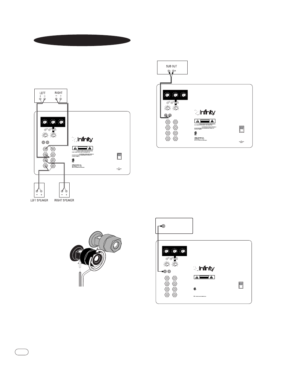 Onnections, Infinity alpha 1200, If you have a dolby* digital or dts | Set low-pass filter to “on, Alpha 1200s | Infinity ALPHA 1200S User Manual | Page 6 / 12