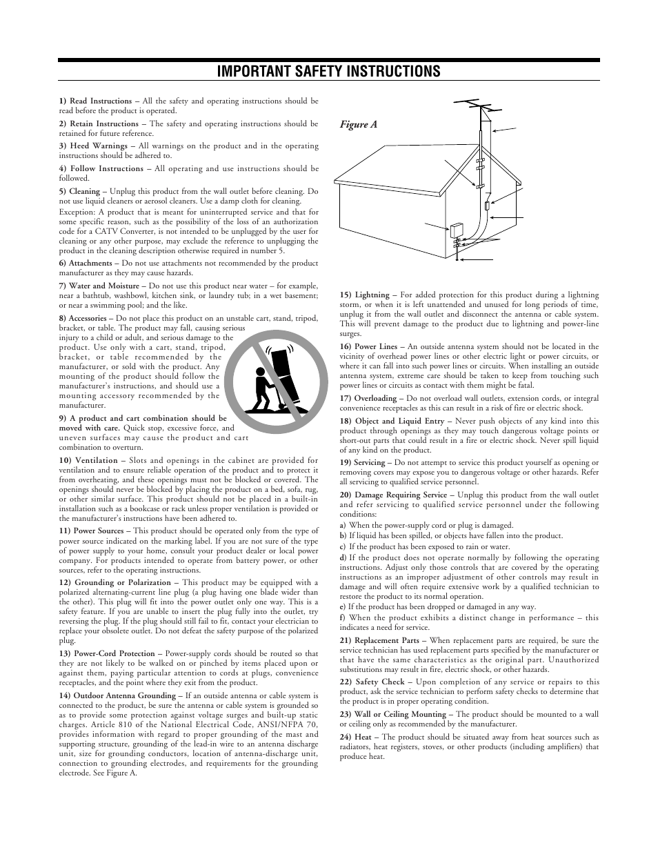 Important safety instructions, Figure a | Infinity BU-80 User Manual | Page 3 / 16