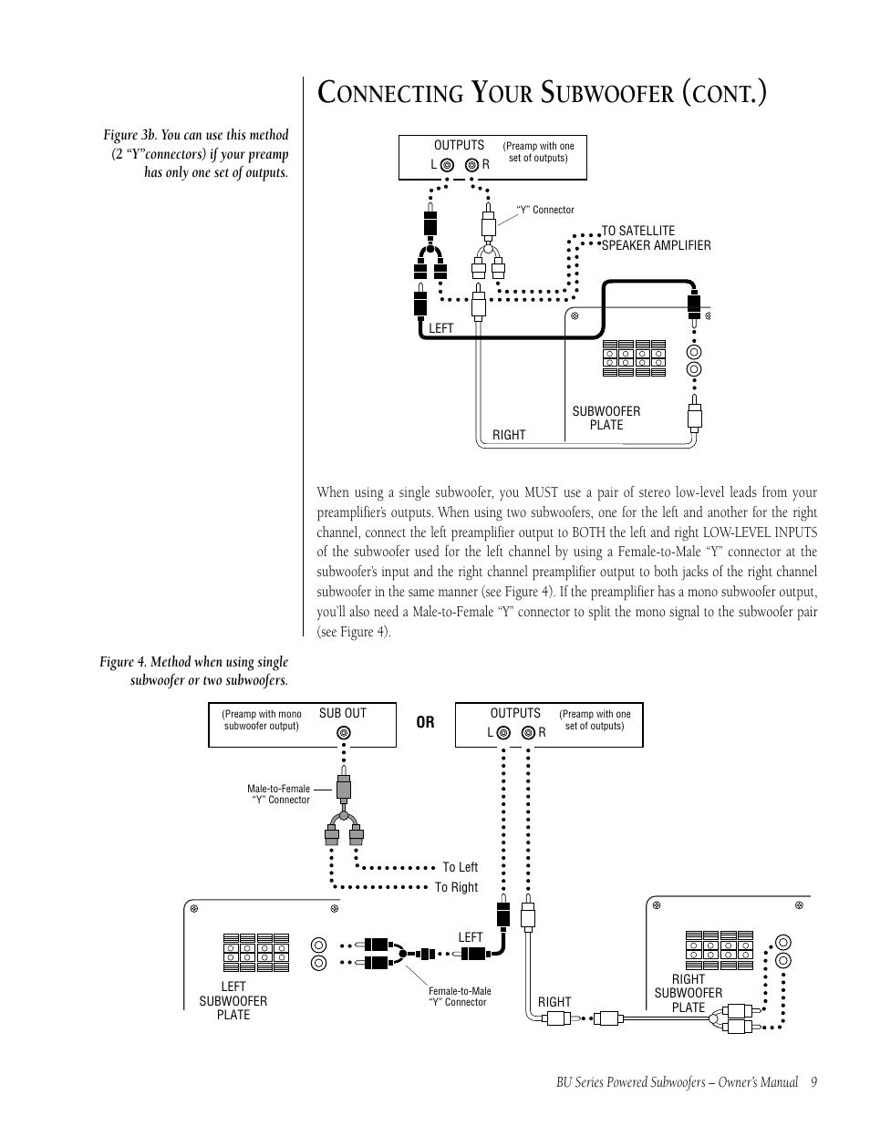 Onnecting, Ubwoofer, Cont | Infinity BU-80 User Manual | Page 9 / 16