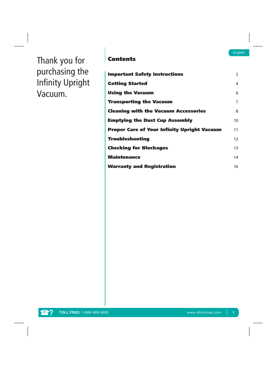 Infinity NV22Q User Manual | Page 3 / 56