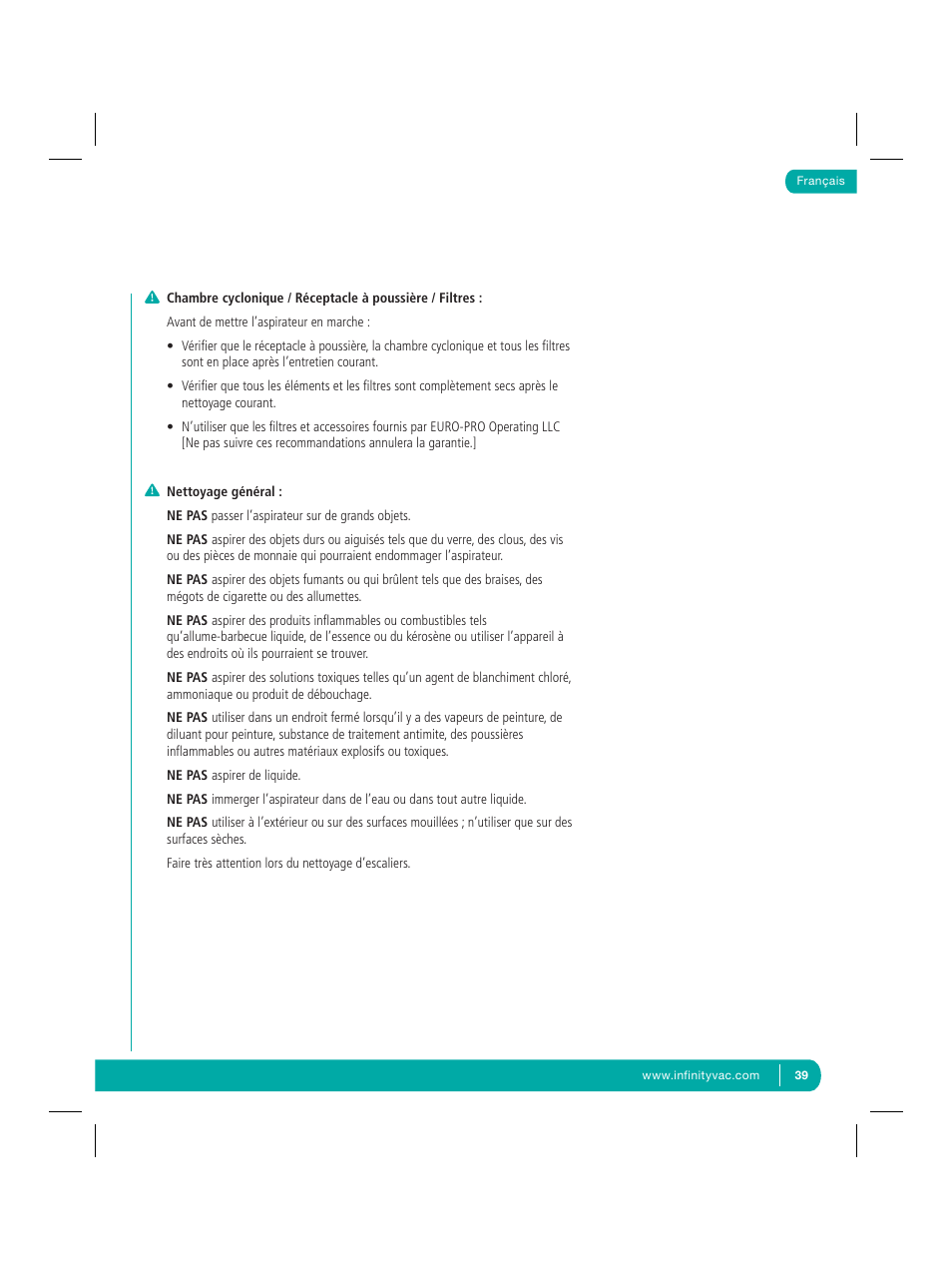 Infinity NV22Q User Manual | Page 41 / 56