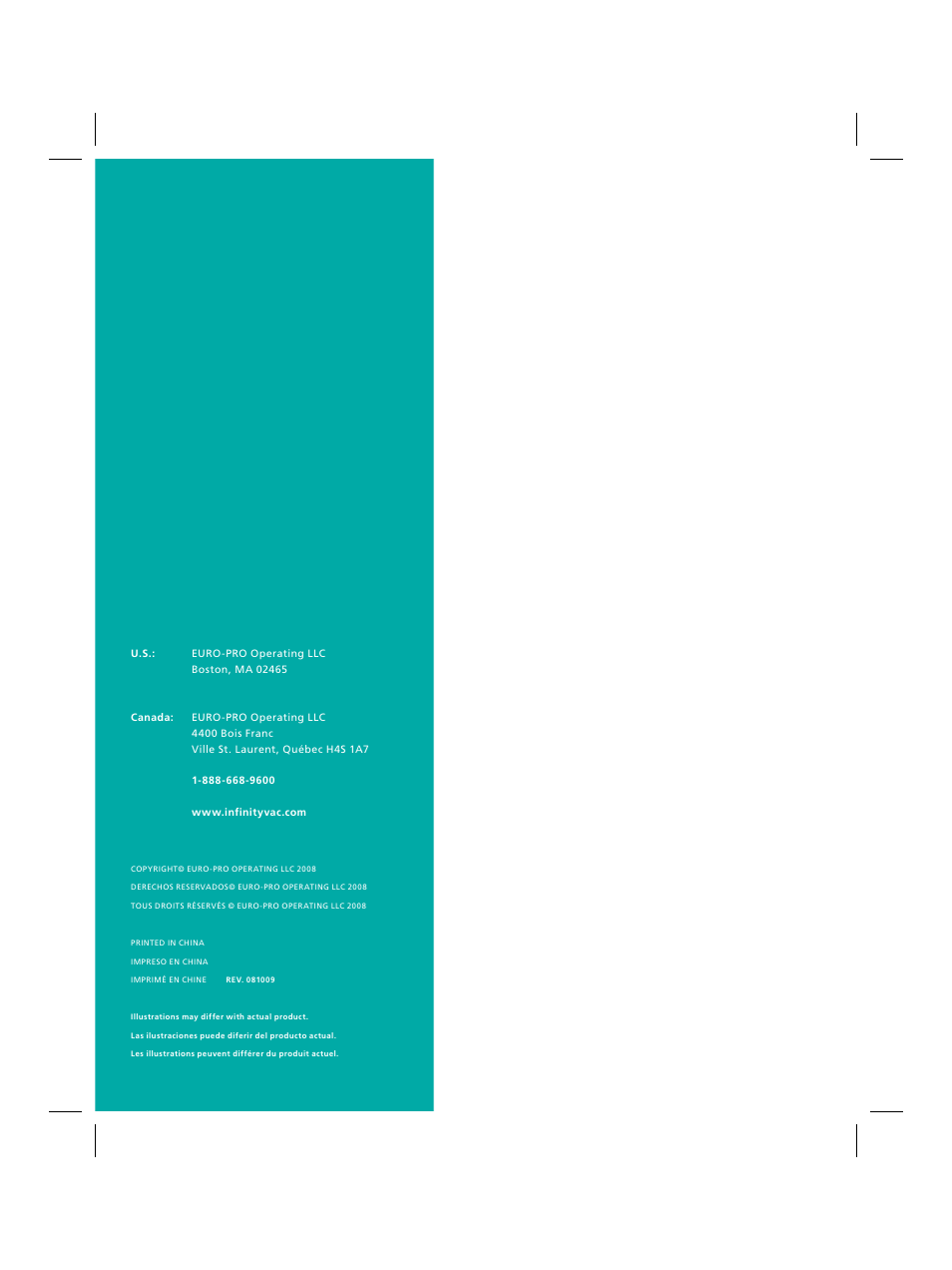 Infinity NV22Q User Manual | Page 56 / 56