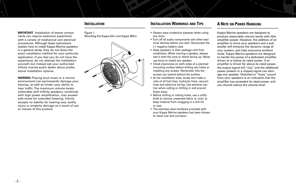 Infinity Kappa Marine Speaker 692m User Manual | Page 2 / 4