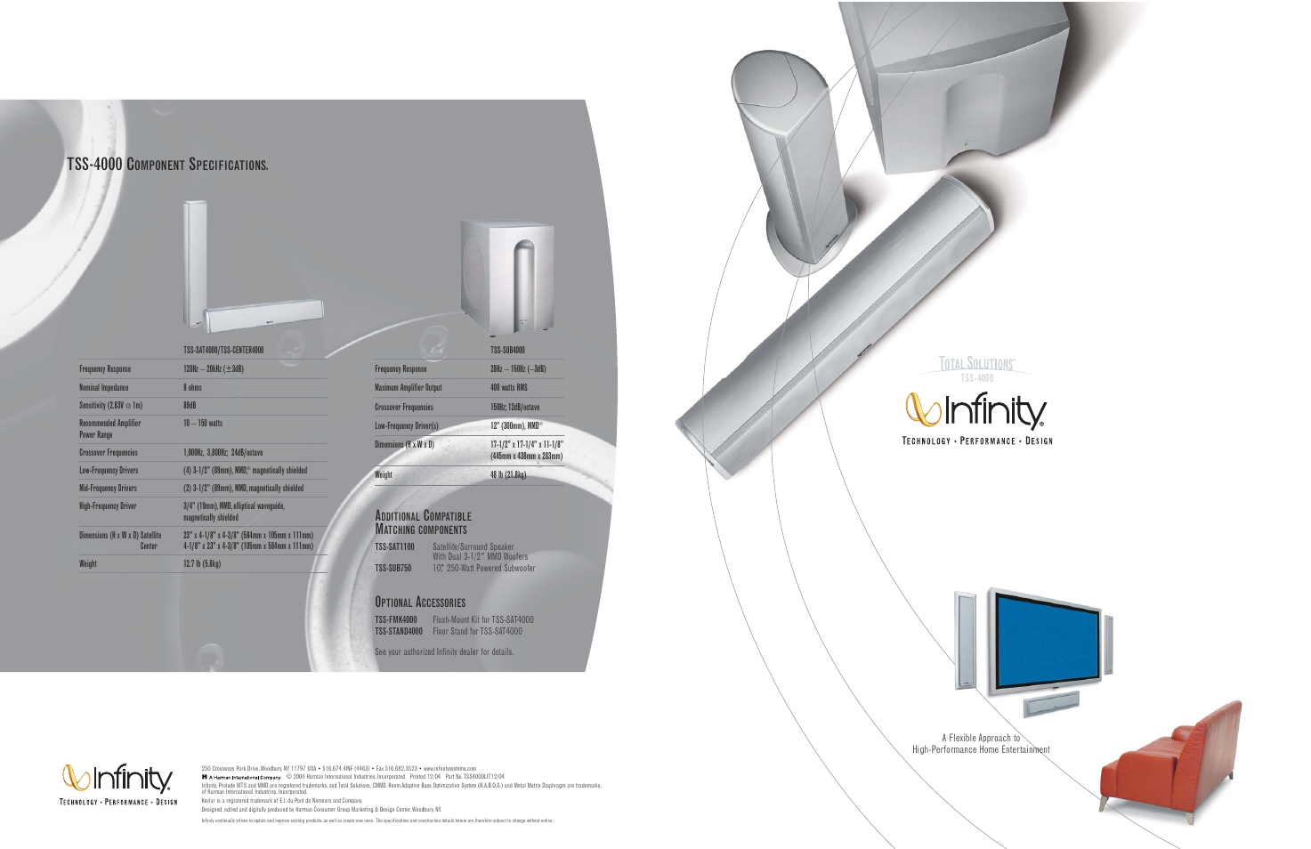 Infinity TSS-SUB4000 User Manual | 5 pages