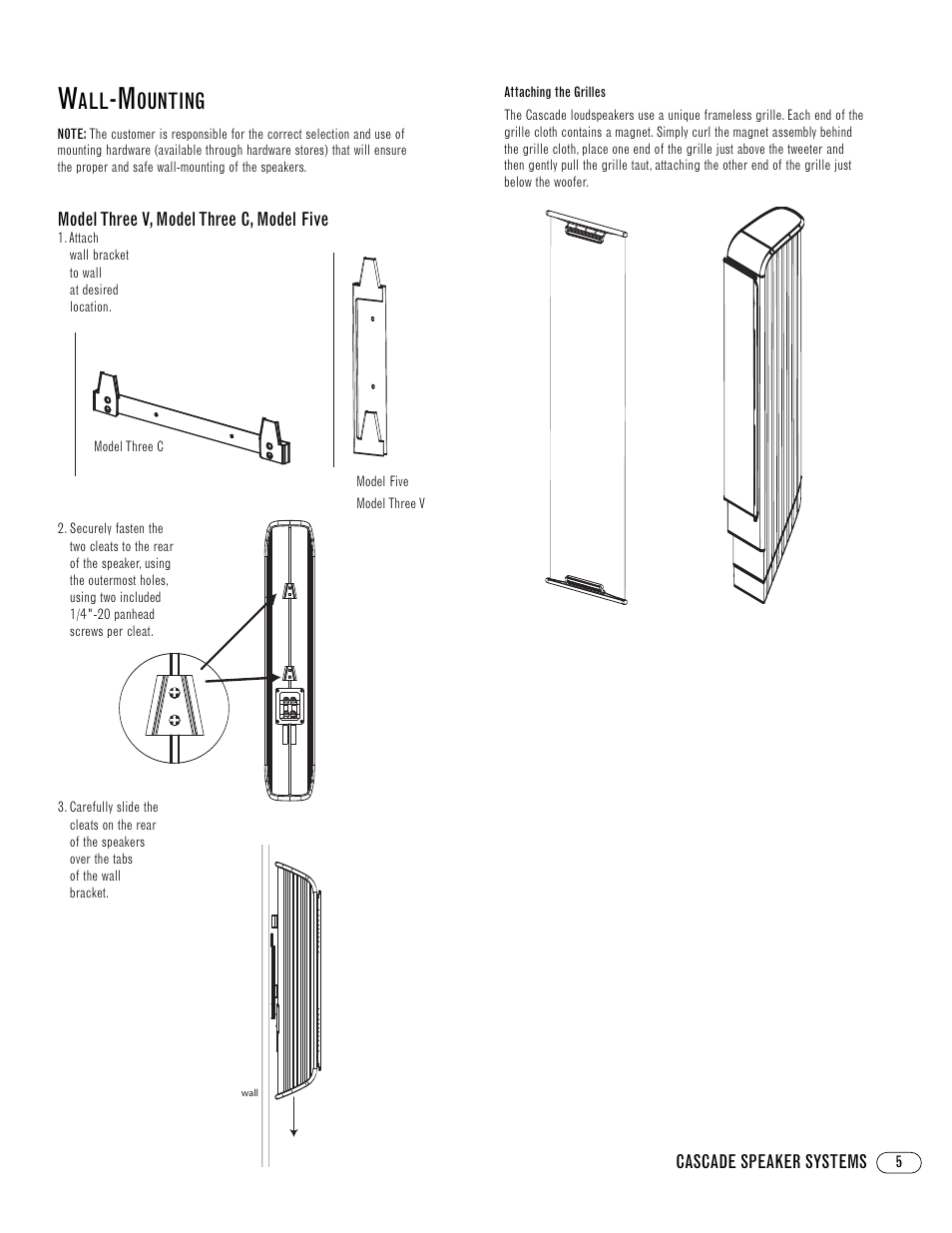 Ounting | Infinity CascadeTM Three V User Manual | Page 5 / 8