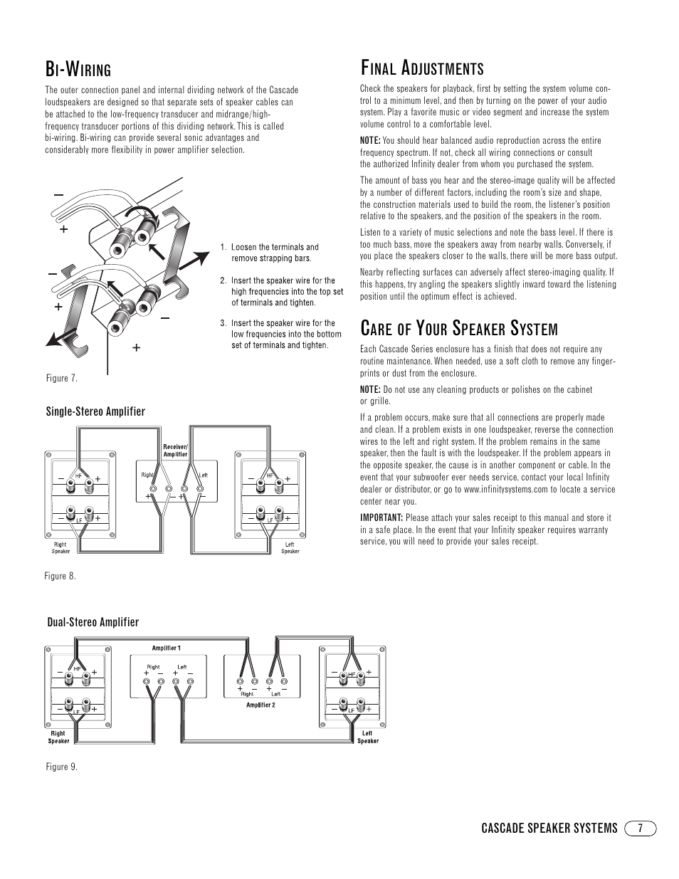 Infinity CascadeTM Three V User Manual | Page 7 / 8