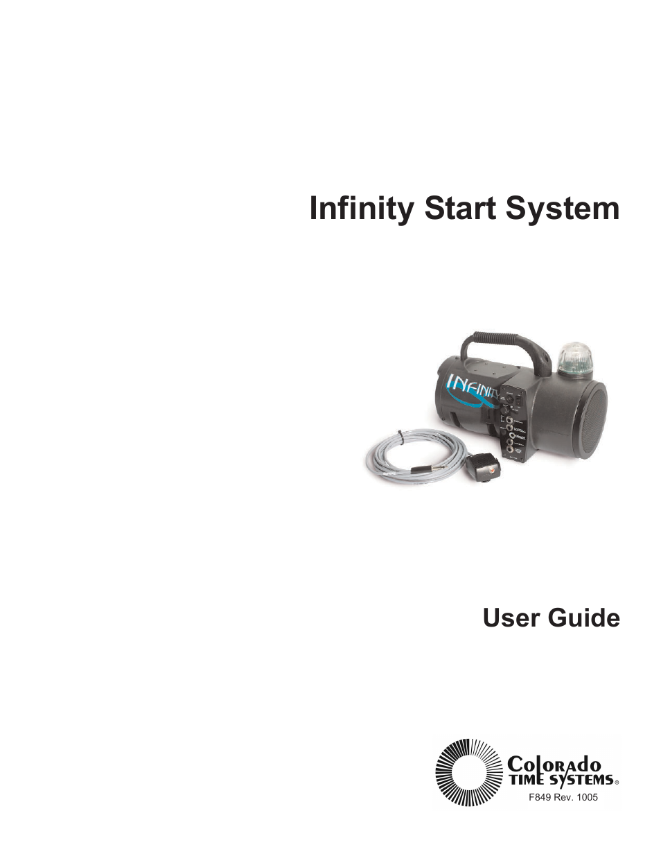 Infinity F849 User Manual | 20 pages