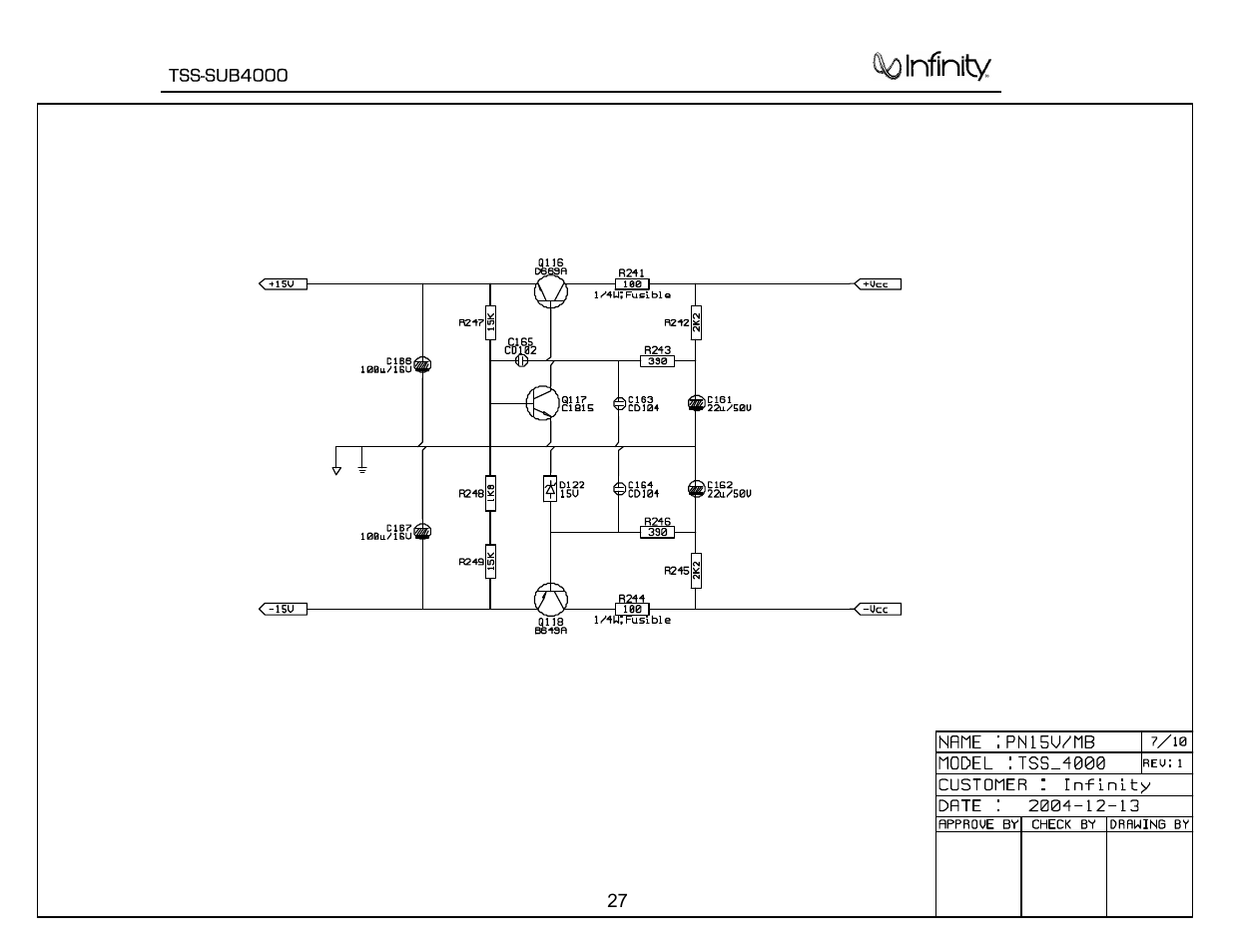 Infinity TSS-SUB4000 User Manual | Page 28 / 32