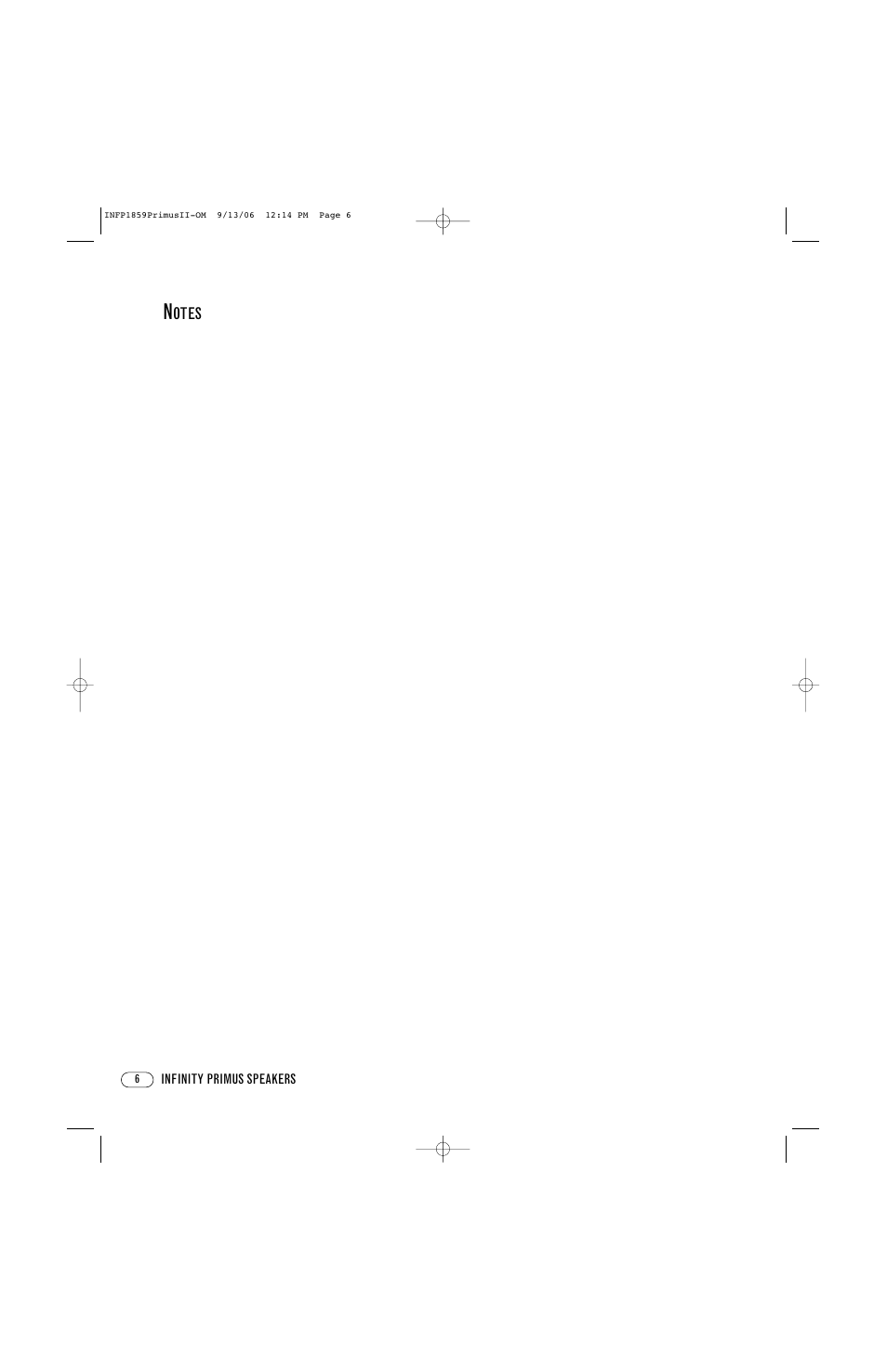 Infinity PRIMUS PC250 User Manual | Page 6 / 8