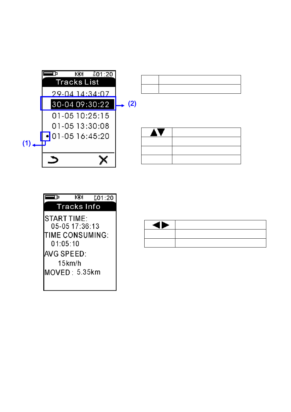 Deletes all tracks records | Infinity GPS-MIC-1 User Manual | Page 27 / 54