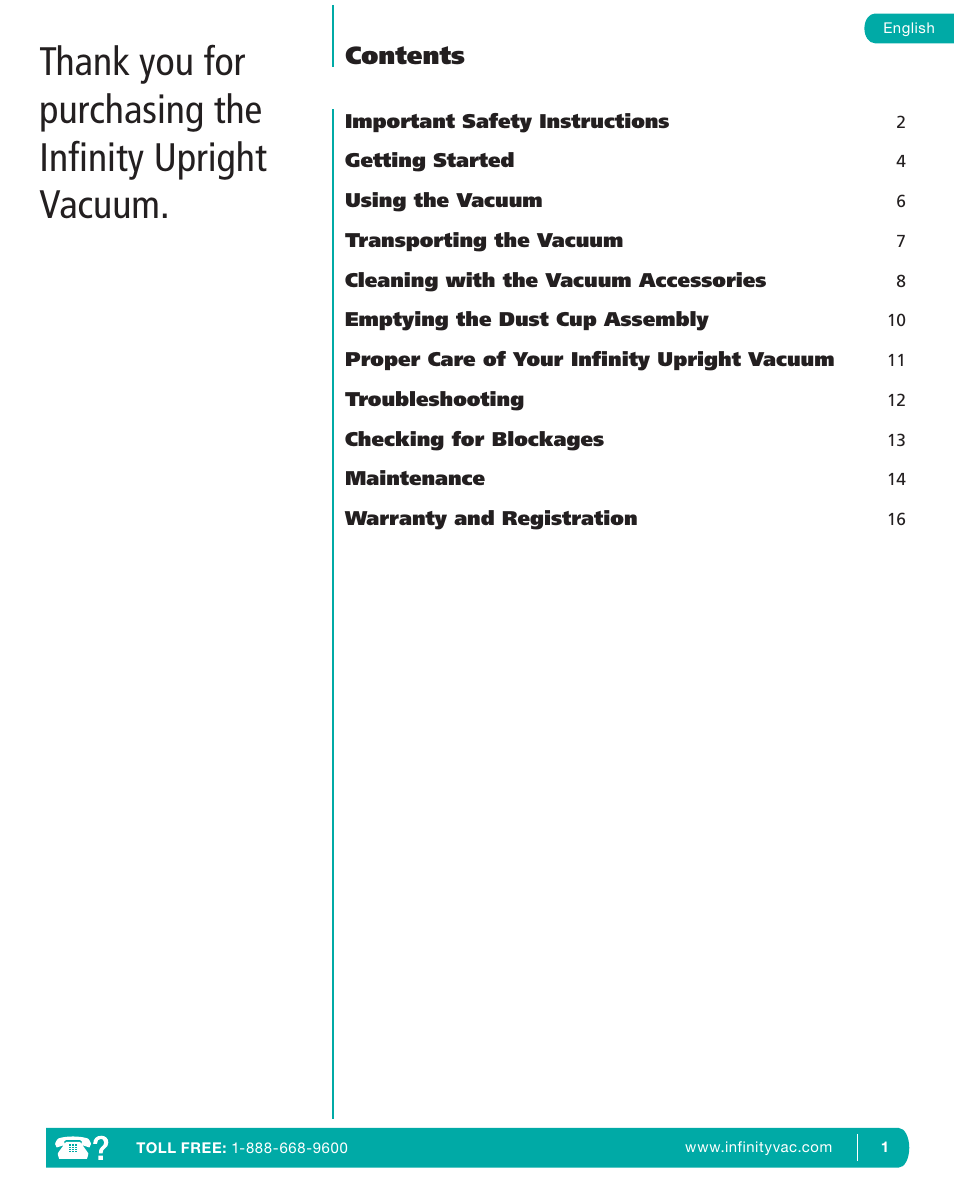 Infinity NV22T User Manual | Page 2 / 53
