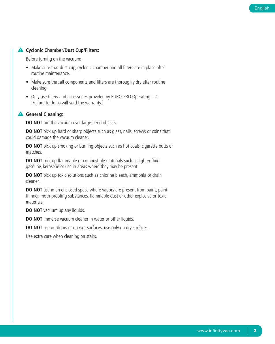 Infinity NV22T User Manual | Page 4 / 53