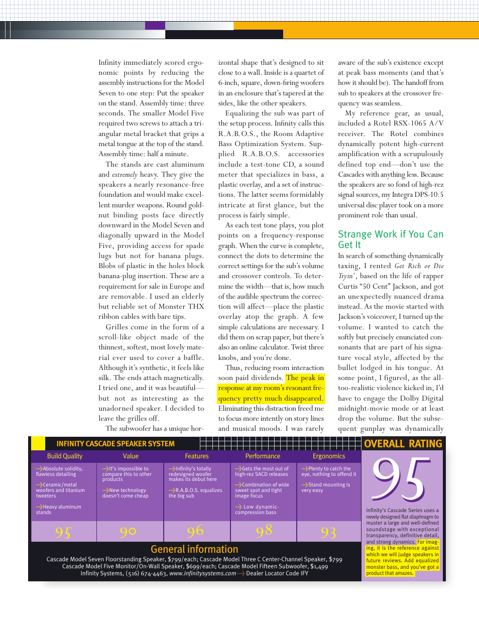 Infinity Cascade Speaker System User Manual | Page 3 / 4