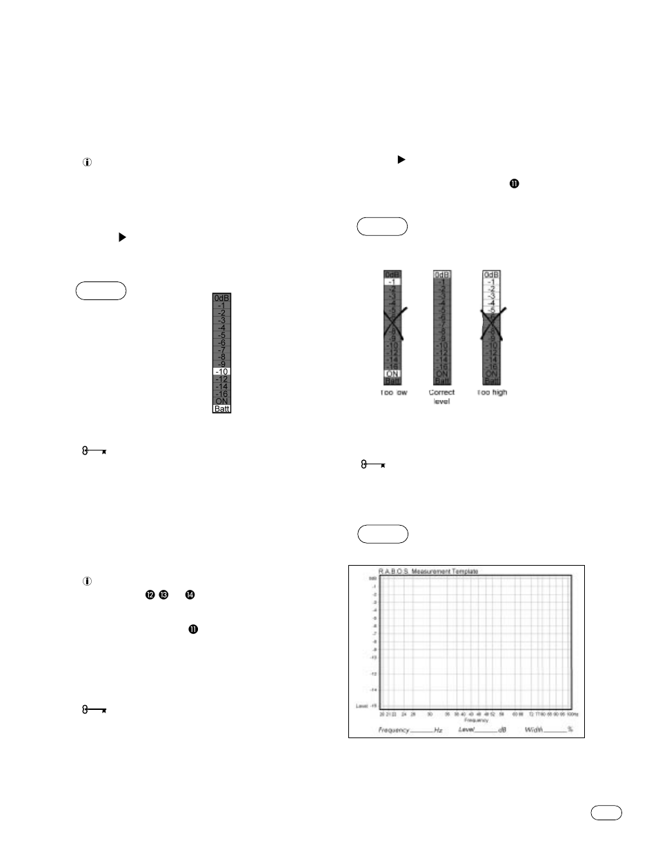 Intermezzo 1.2s initial system-level setting, Setting the subwoofer test level, Performing low-frequency measurements | Infinity 1.2s User Manual | Page 15 / 28