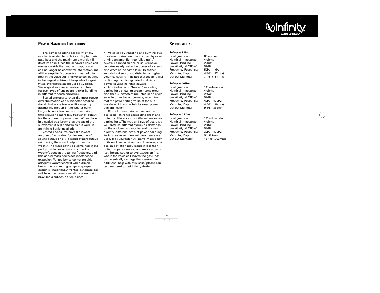 Infinity 1011w User Manual | Page 3 / 4
