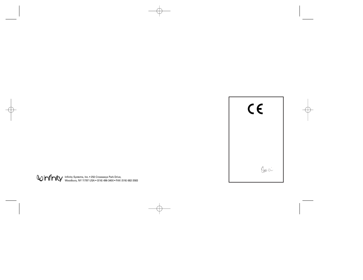 Infinity 1011w User Manual | Page 4 / 4