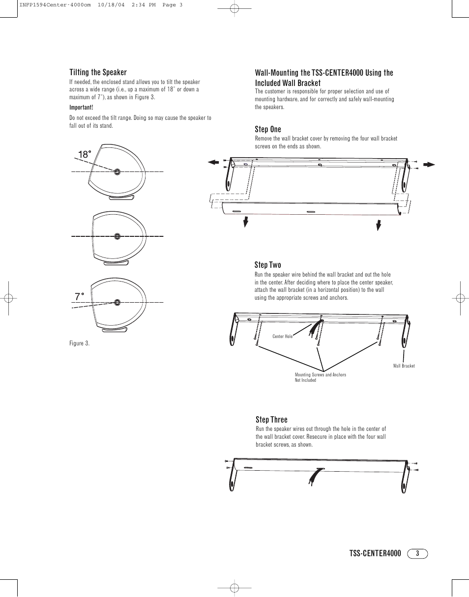 Infinity TSS-CENTER4000 User Manual | Page 3 / 8