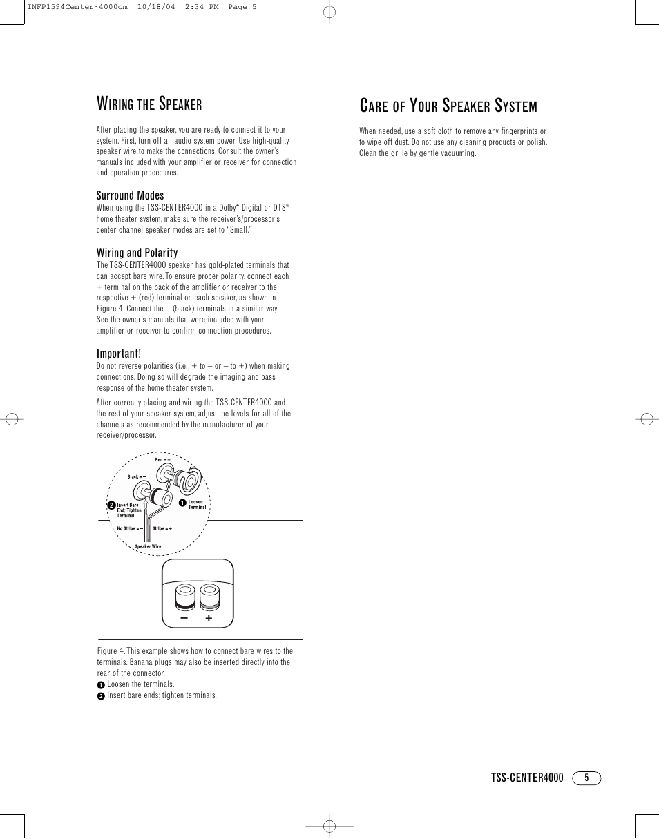 Infinity TSS-CENTER4000 User Manual | Page 5 / 8