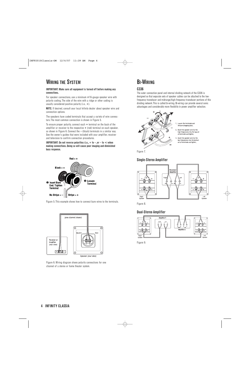 Iring the, Ystem, Iring | Infinity C205 User Manual | Page 4 / 8