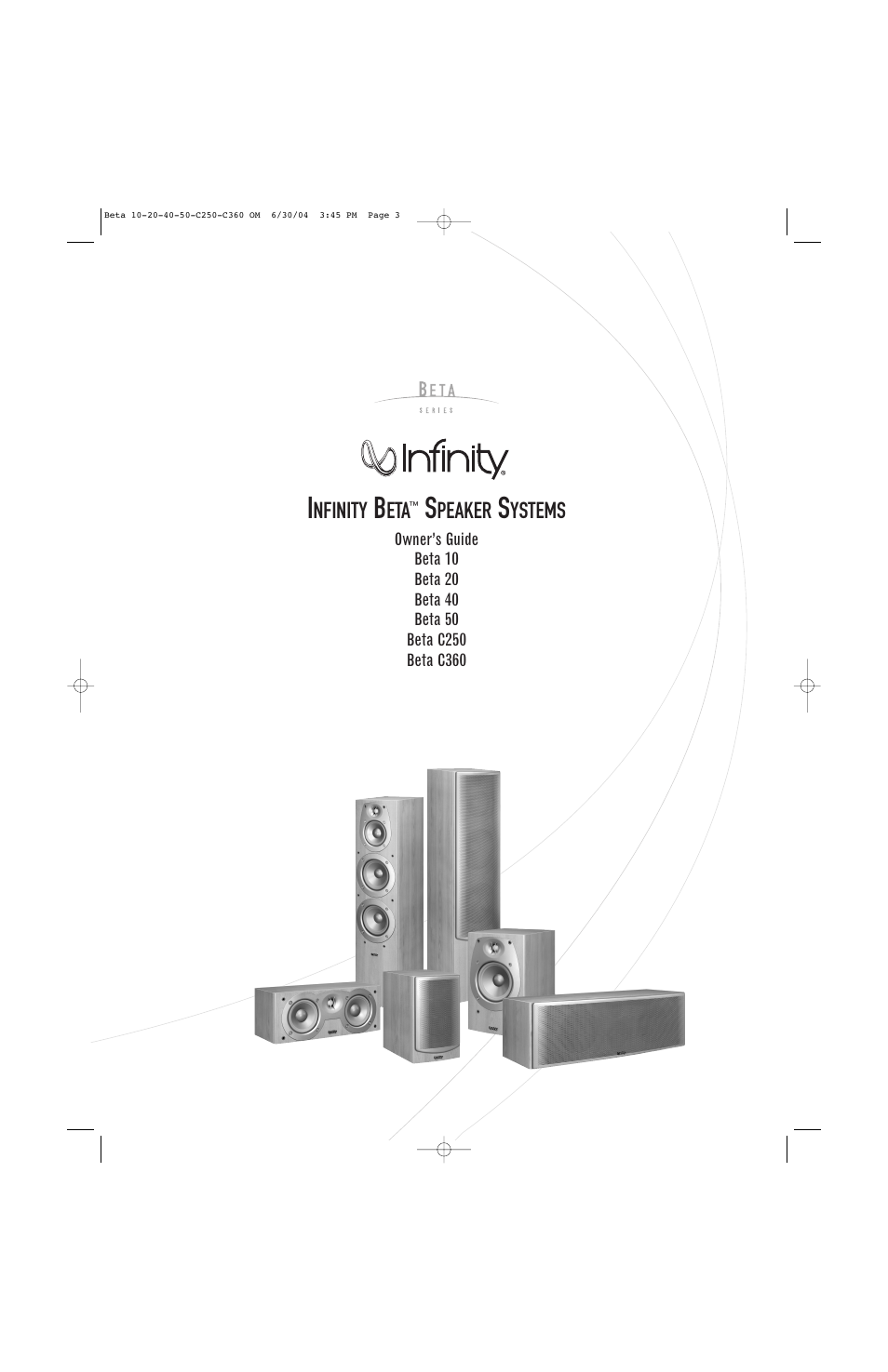Infinity Beta 50 User Manual | 8 pages