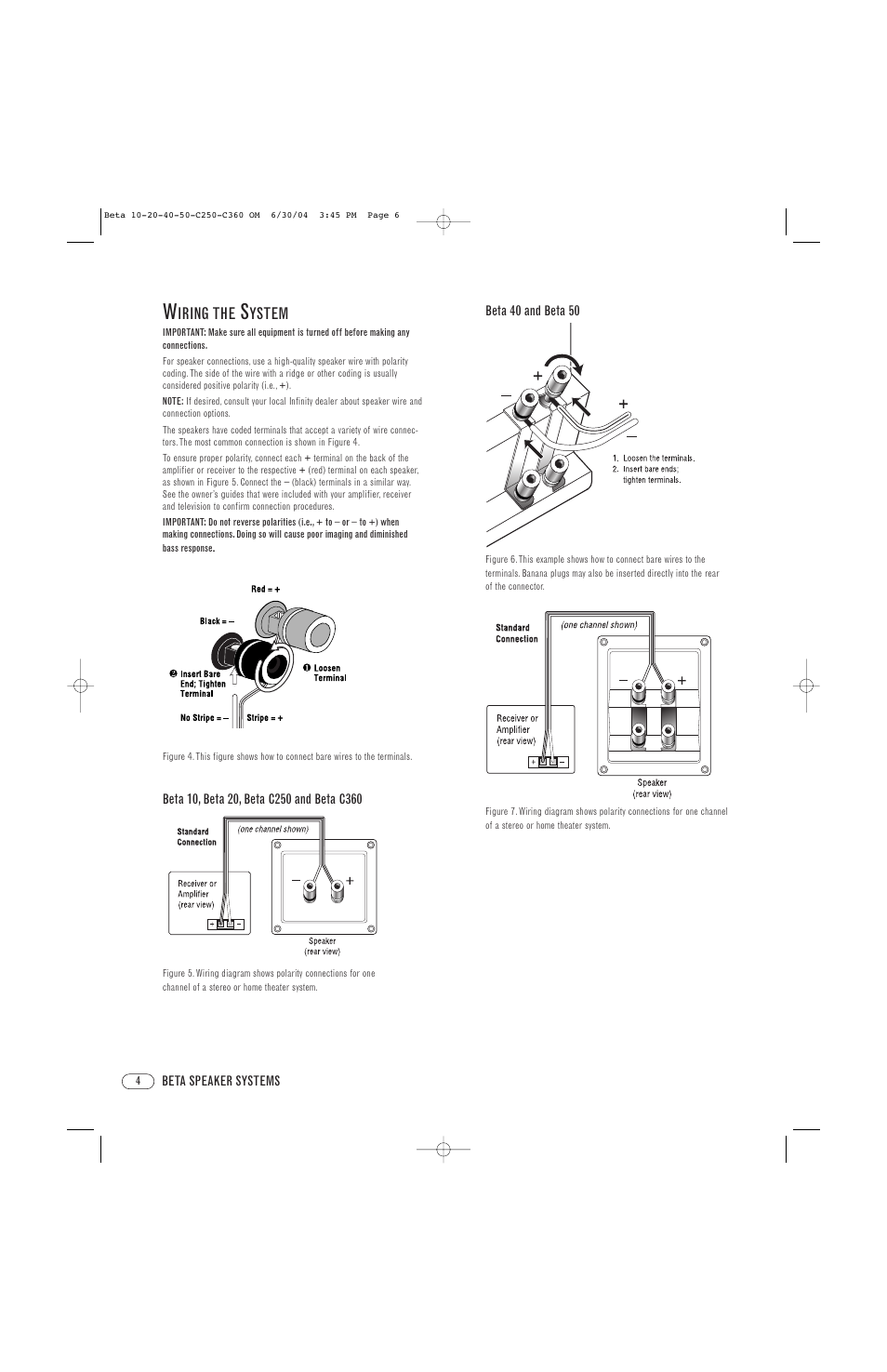 Iring the, Ystem | Infinity Beta 50 User Manual | Page 4 / 8