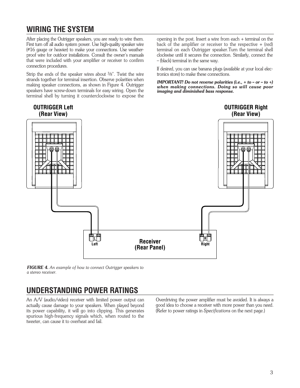 Understanding power ratings, Wiring the system | Infinity OUTDOOR SPEAKERS User Manual | Page 4 / 6