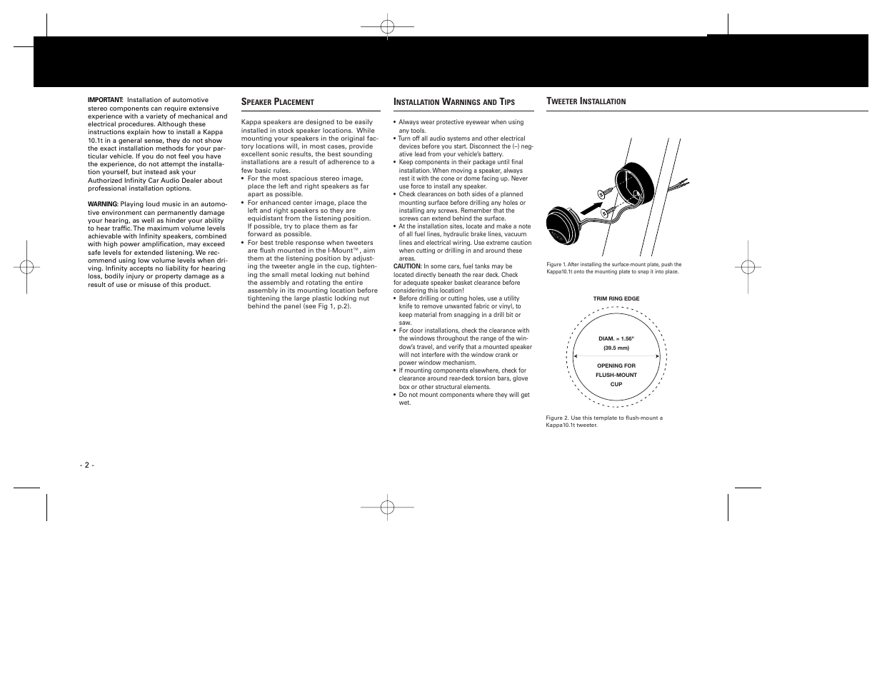 Infinity 10.1t Tweeter Kappa Series User Manual | Page 2 / 3