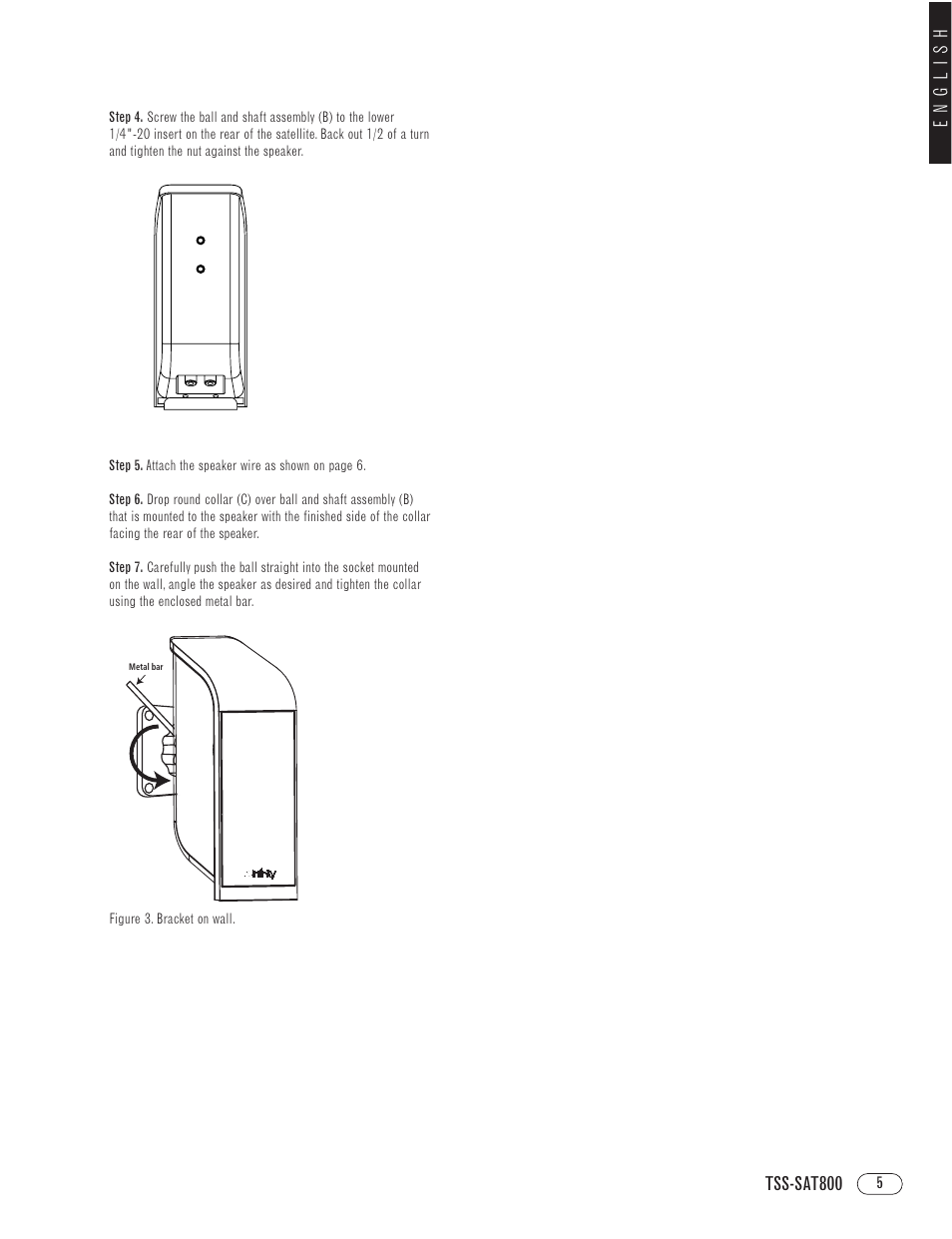 Tss-sat800, English | Infinity TOTAL SOLUTIONS TSS-SAT800 User Manual | Page 5 / 8