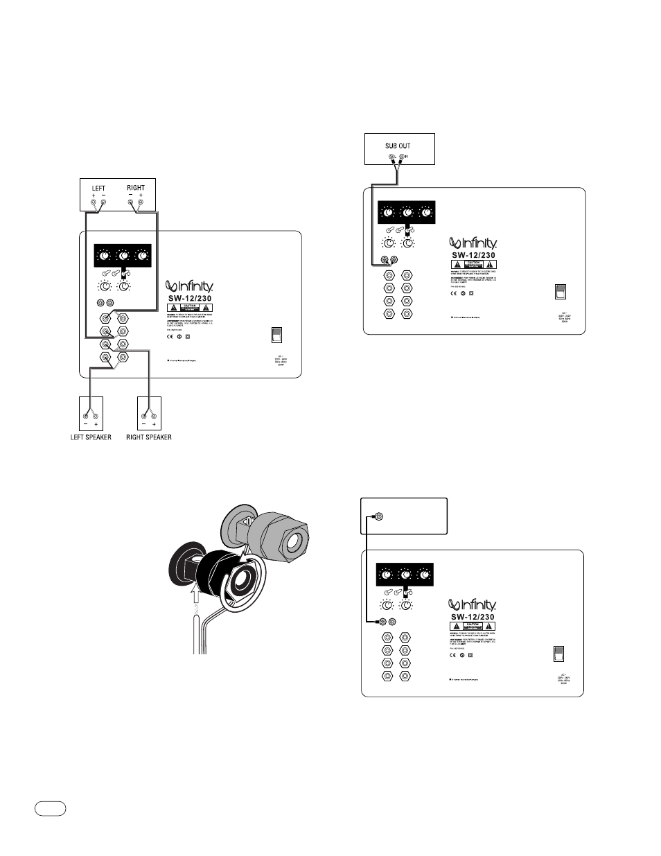 Onnections, Beta sw-12, If you have a dolby* digital or dts | Set normal/lfe switch to “normal, No stripe, Stripe | Infinity BETA SW-12 User Manual | Page 5 / 9