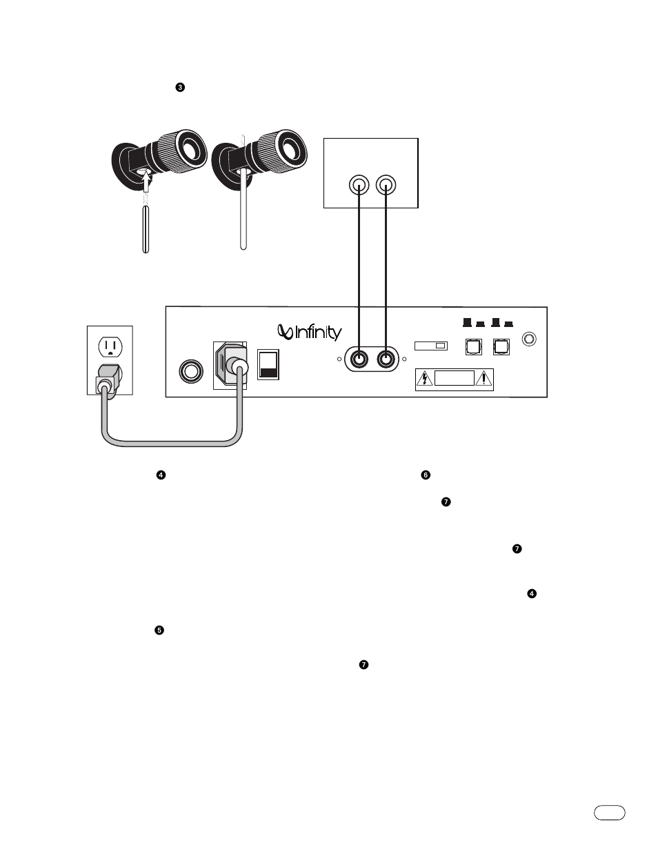 Intermezzo 3.5c, Tv size selector, High-pass filter | Led selector, Setting the woofer level control, Speaker connections | Infinity Intermezzo 3.5c User Manual | Page 9 / 12