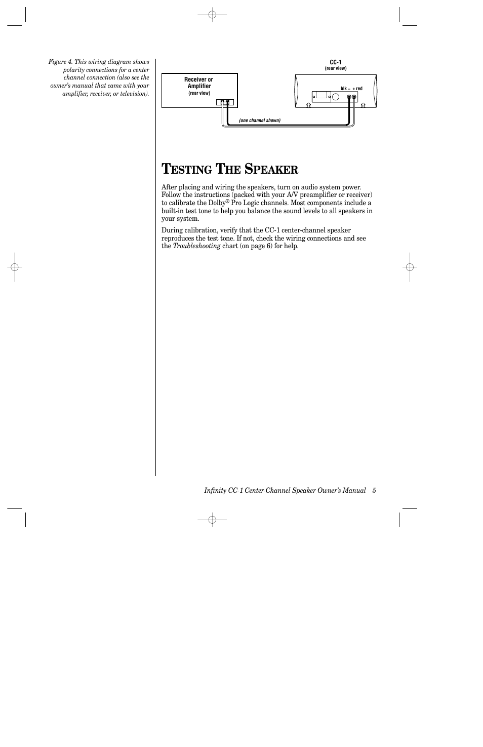 Esting, Peaker | Infinity CC-1 User Manual | Page 6 / 10