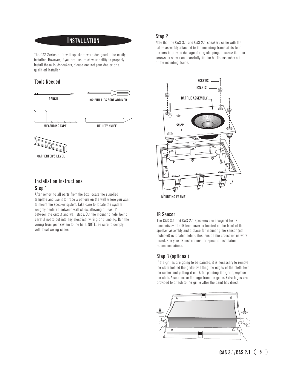 Nstallation | Infinity CAS 2.1 User Manual | Page 5 / 12