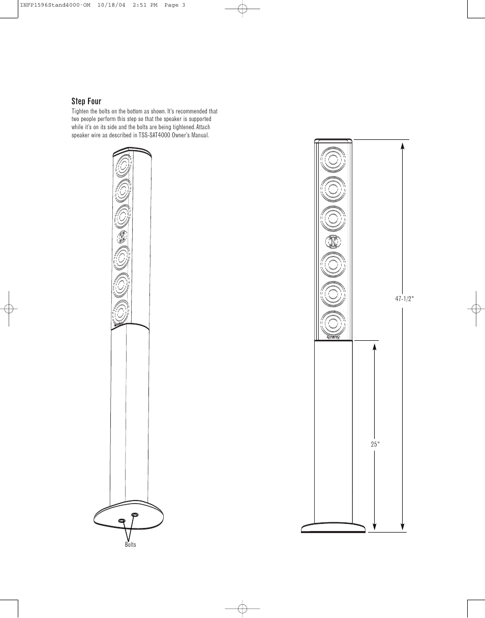 Step four | Infinity TOTAL SPEAKER SOLUTIONS TSS-STAND4000 User Manual | Page 3 / 4