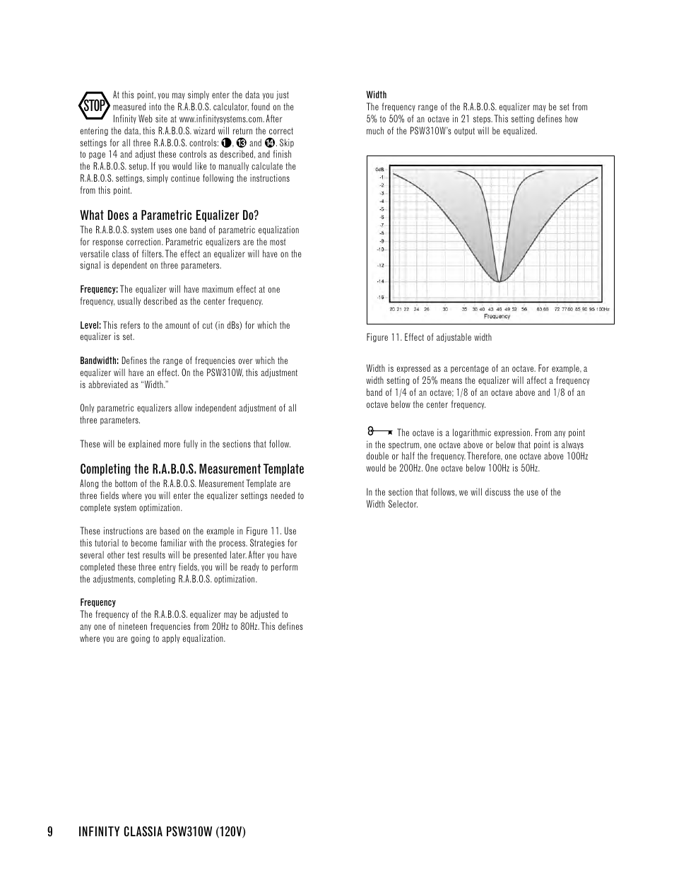 Stop | Infinity CLASSIA PSW310W User Manual | Page 12 / 24