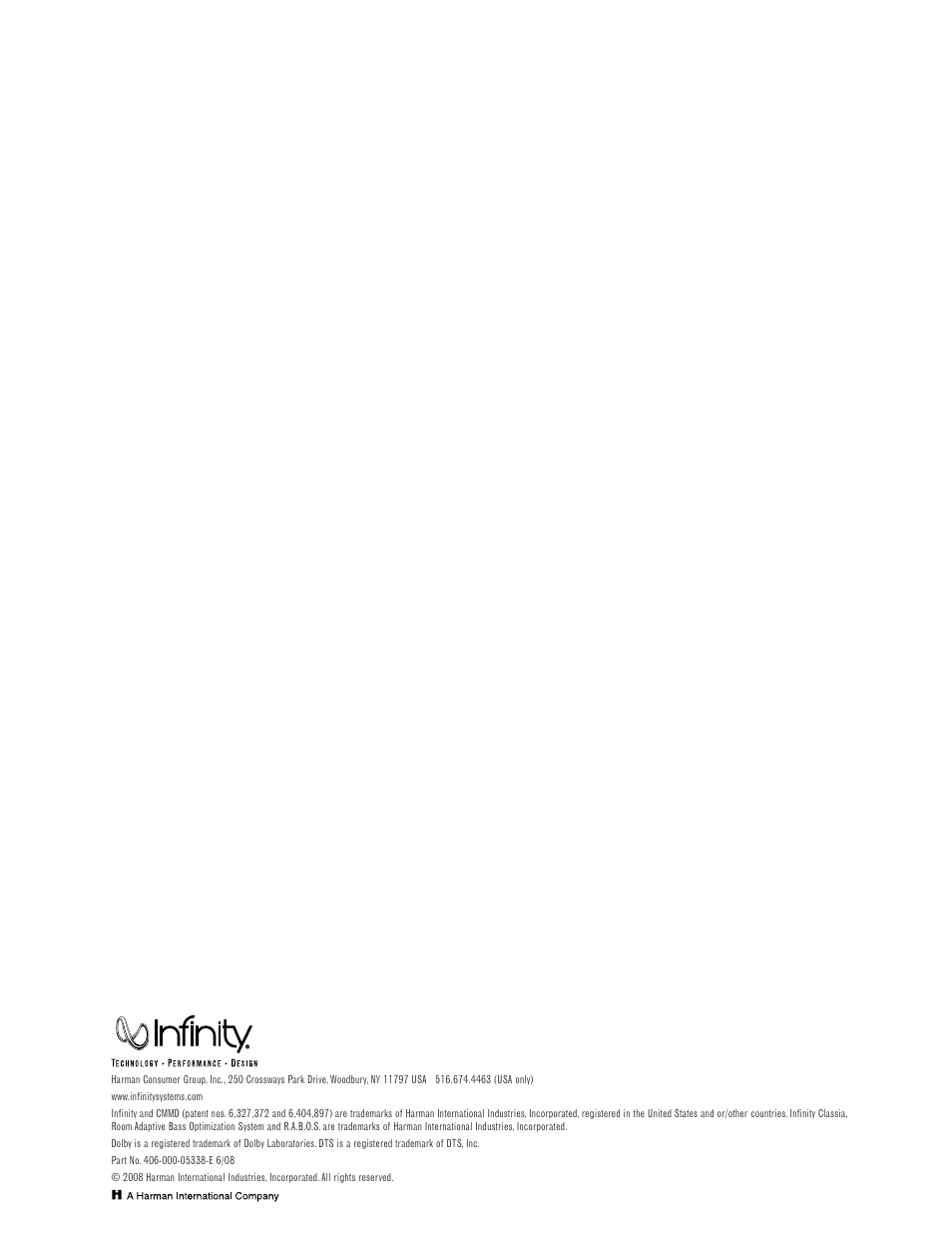 Infinity CLASSIA PSW310W User Manual | Page 24 / 24