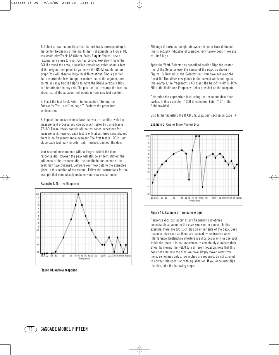 Cascade model fifteen | Infinity CASCADE FIFTEEN User Manual | Page 16 / 24