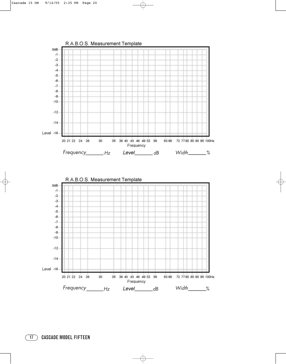 Infinity CASCADE FIFTEEN User Manual | Page 20 / 24
