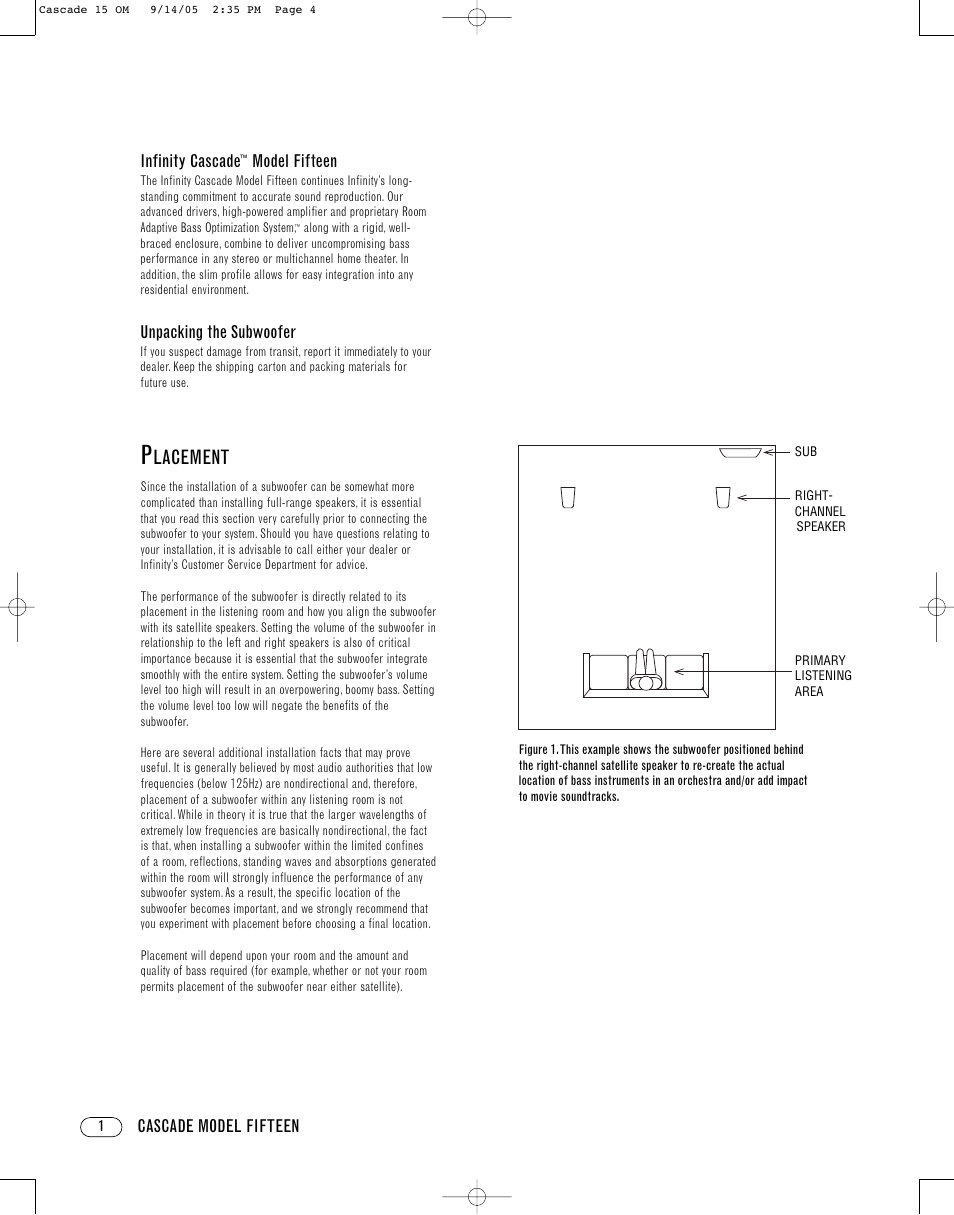 Lacement | Infinity CASCADE FIFTEEN User Manual | Page 4 / 24